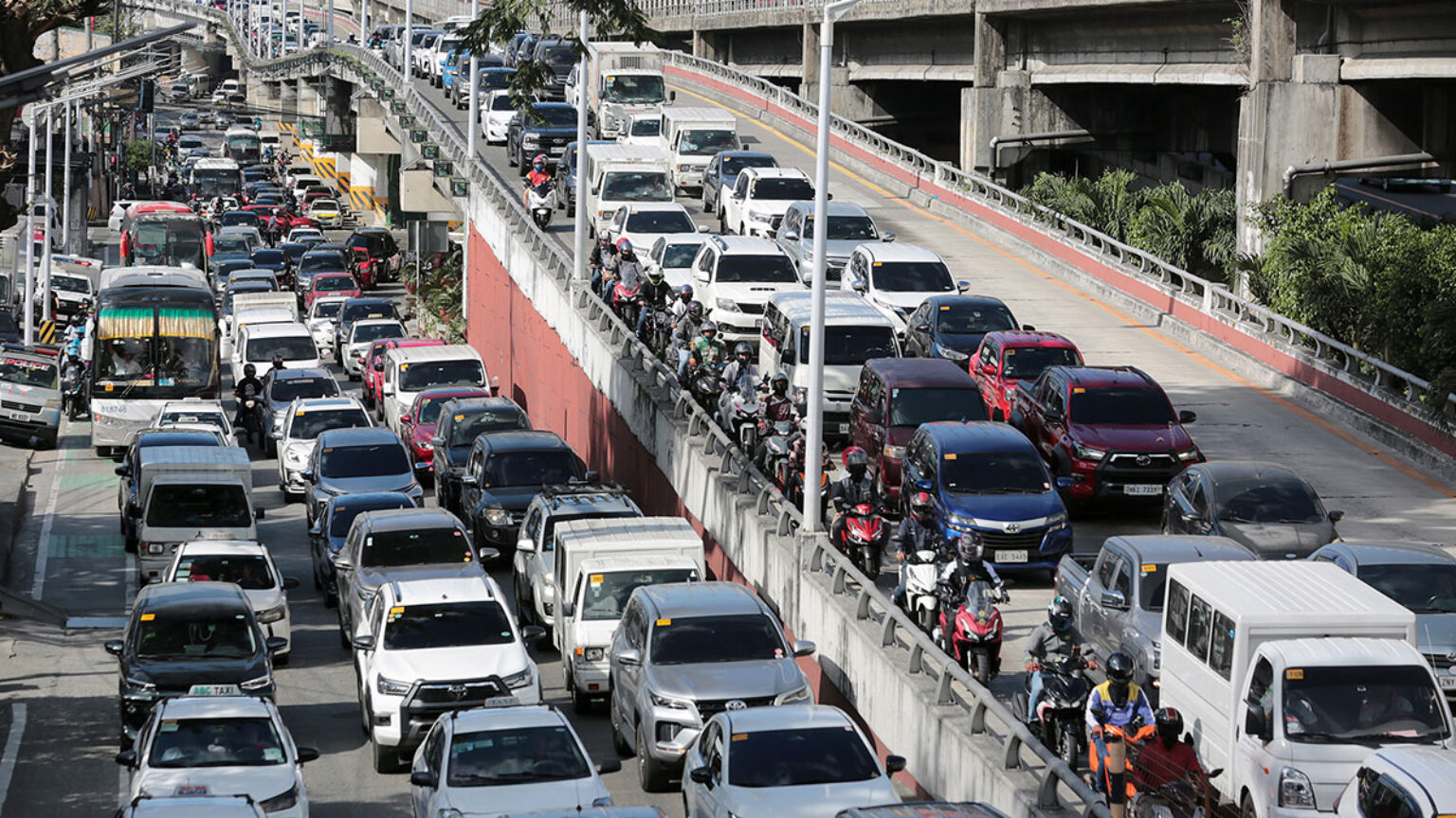 Heavy traffic jam